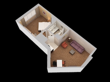 Suite, 1 King Bed with Sofa bed, Corner