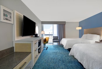 Room, 2 Queen Beds, Balcony, Partial Ocean View